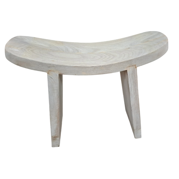 52CM CURVED WOODEN STOOL- NATURAL