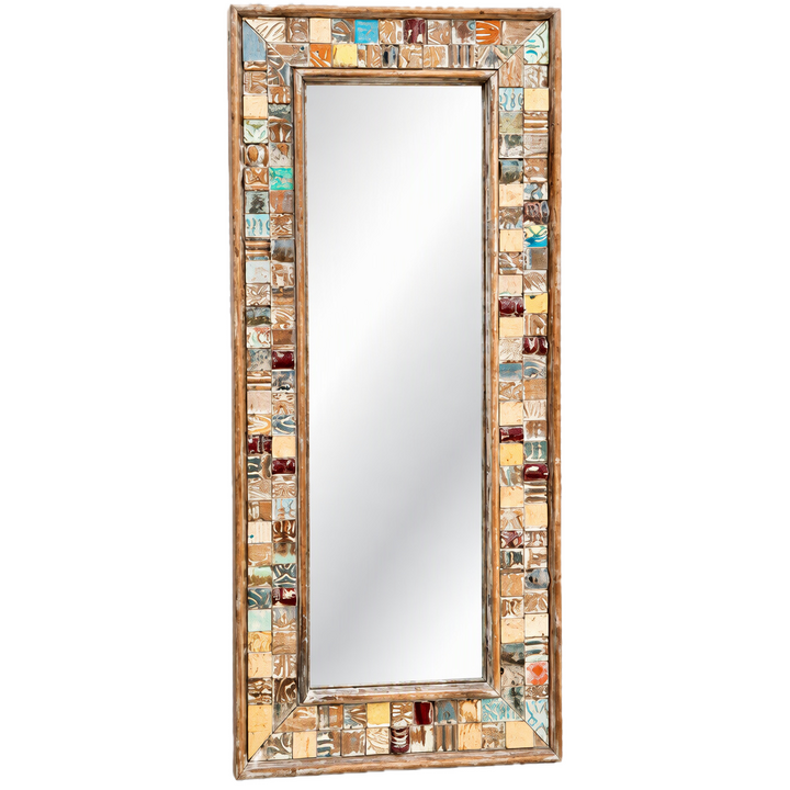 1.45M TEAK CARVED MIRROR